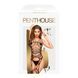 Bodystocking with a fractal pattern and imitation of stockings Penthouse - Fatal Look, Black, XL