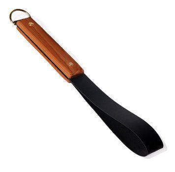 Leather rattle with a wooden handle Art of Sex - Deniro, color black