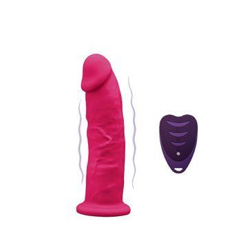 Dildo with vibration SilexD Henry Vibro Pink (MODEL 2 size 7in) + LRS, diameter 4.4 cm