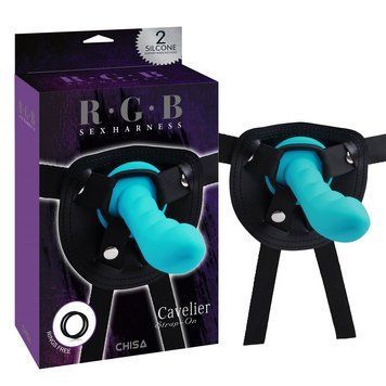 Female strap-on Chisa R.G.B Sex Harntss Cavelier with blue dildo