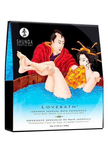 Żel do kąpieli Shunga LOVEBATH – Ocean pokus 650 g, zamienia wodę w aromatyczną galaretkę z efektem SPA