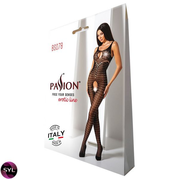 Бодістокінг з доступом до інтимних місць Passion BS078 black SO4723 SafeYourLove