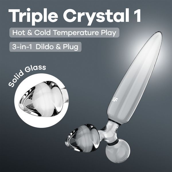 Satisfyer Triple Crystal 1 szklany dildo, kolor Transparent