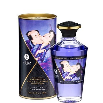 Розігрівальна олія Shunga Aphrodisiac Warming Oil – Exotic Fruits (100 мл) без цукру, смачна SO2495 SafeYourLove