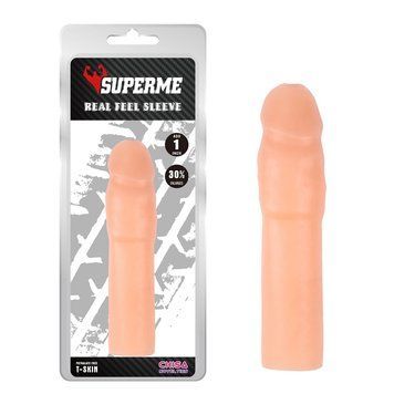 Насадка&nbsp;удлиняющая&nbsp;реалистичная Chisa&nbsp;Superme&nbsp;Real&nbsp;Feel&nbsp;Sleeve, телесная 70302 /CN-101670302 фото