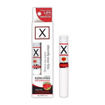 Стимулювальний бальзам для губ унісекс Sensuva - X on the Lips Strawberry з феромонами, полуниця SO4461 SafeYourLove
