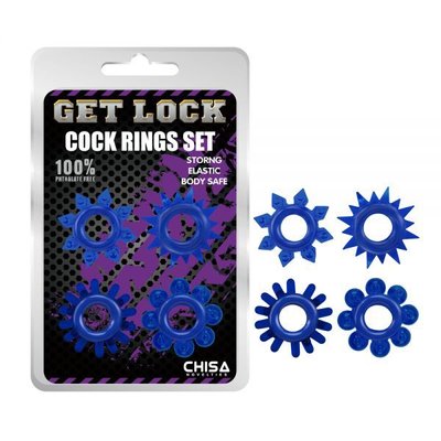 Набор колец GK Power Cock Rings Set-Blue CH58236 фото