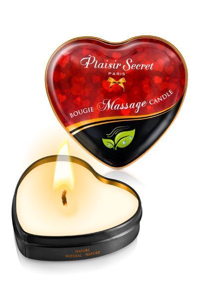 Масажна свічка серце Plaisirs Secrets Natural (35 мл) SO1863 SafeYourLove