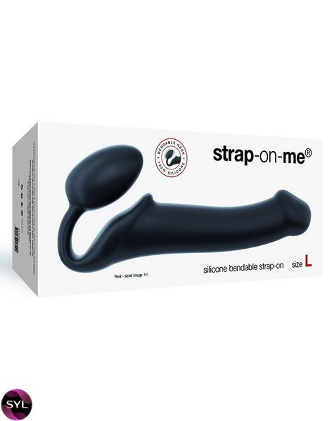 Безремневой страпон Strap-On-Me Black XL, полностью регулируемый, диаметр 4,5см SO2713 фото
