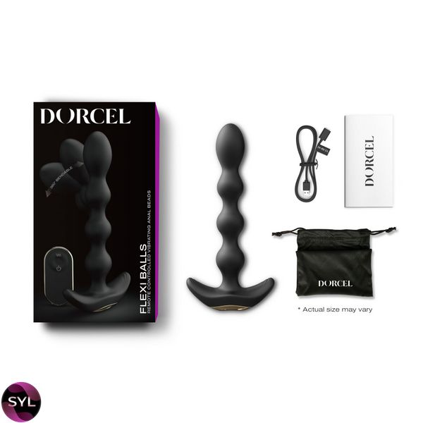 Анальний вібратор-намисто Dorcel FLEXI BALLS, гнучкий стовбур, пульт ДК SO6818 SafeYourLove