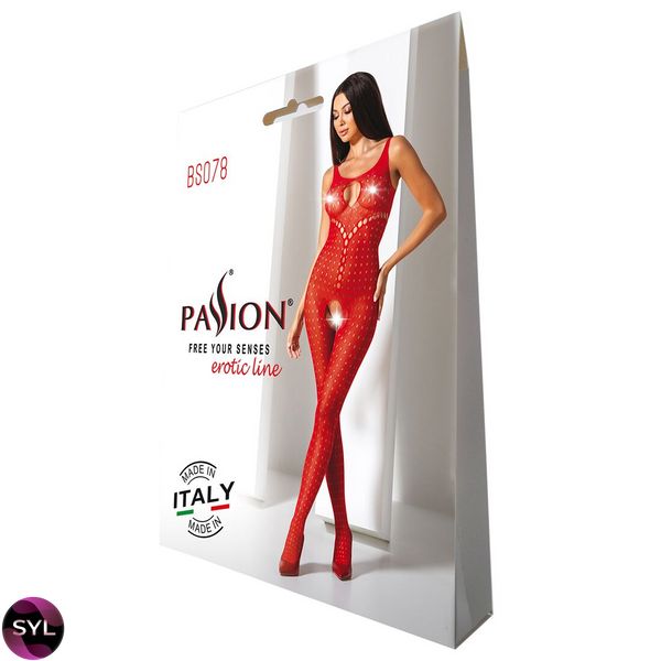 Бодістокінг з доступом до інтимних місць Passion BS078 red SO4724 SafeYourLove