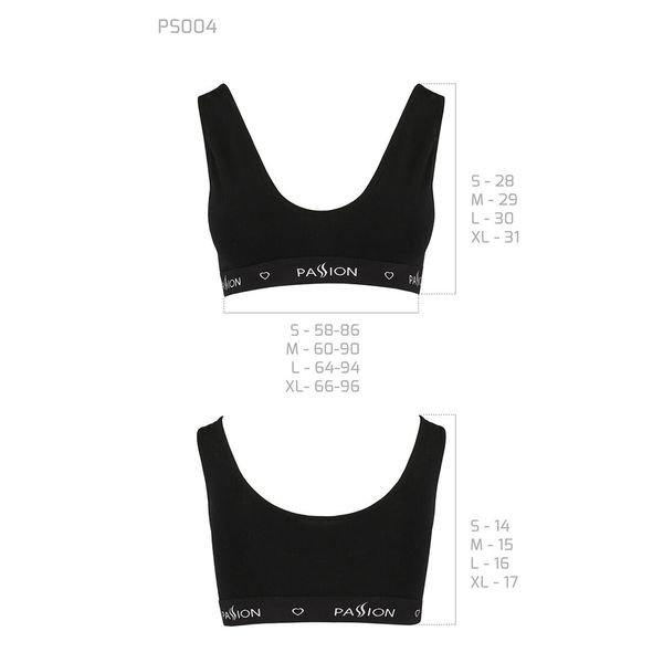 Спортивний топ з широкою гумкою Passion PS004 TOP black SO4221 SafeYourLove