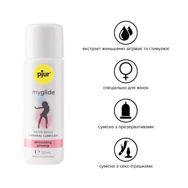 Stimulating water-based lubricant pjur my glide 30 ml, with ginseng, warms