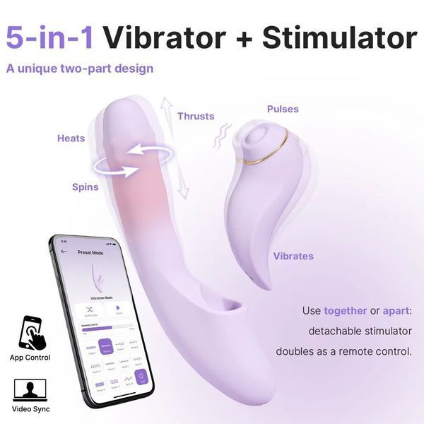 Svakom DuoGlow 5 w 1 inteligentny wibrator, wibrator z kulkami pulsacyjnymi i stymulator pulsacyjny, podgrzewany