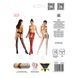 Erotic pantyhose-bodystocking Passion S020, imitation of openwork stockings with a high belt, Black, S-L