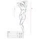 Bodystocking in large mesh Passion BS087, open back, halter, with access, color Black