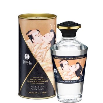 Розігрівальна олія Shunga Aphrodisiac Warming Oil – Vanilla Fetish (100 мл) без цукру, смачна SO2496 SafeYourLove