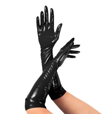 Глянсові вінілові рукавички Art of Sex - Lora, колір Чорний SO6607 SafeYourLove
