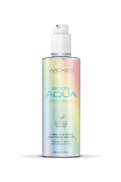 Лубрикант гіпоалергенний з оливою WICKED SIMPLY AQUA SPECIAL EDITION 120ML T252211 SafeYourLove