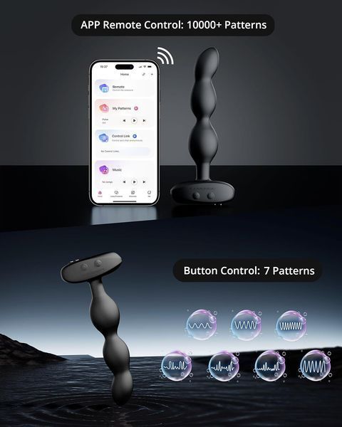 Lovense Ridge vibrating and rotating anal smart necklace, unisex