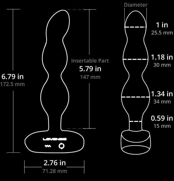 Lovense Ridge vibrating and rotating anal smart necklace, unisex