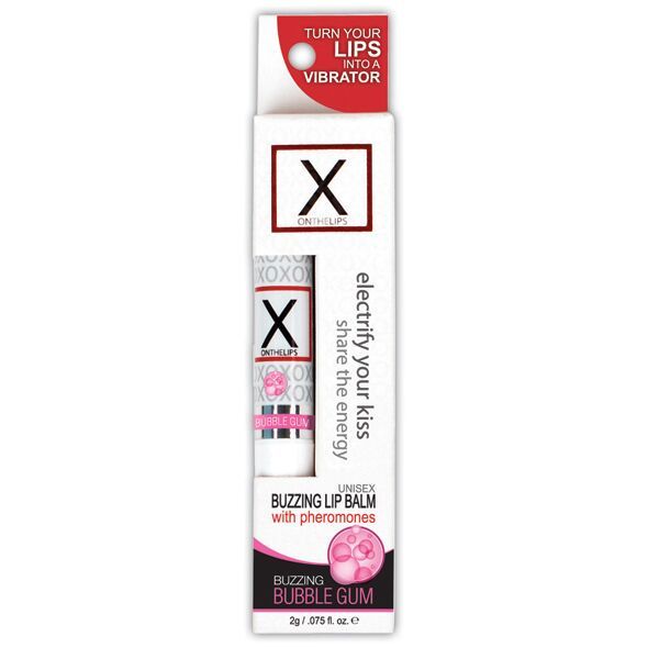 Stymulujący balsam do ust unisex Sensuva - X on the Lips Bubble Gum z feromonami, guma do żucia