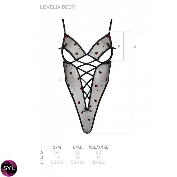 Еротичний боді з малюнком LOVELIA BODY black L/XL - Passion SO4753 SafeYourLove