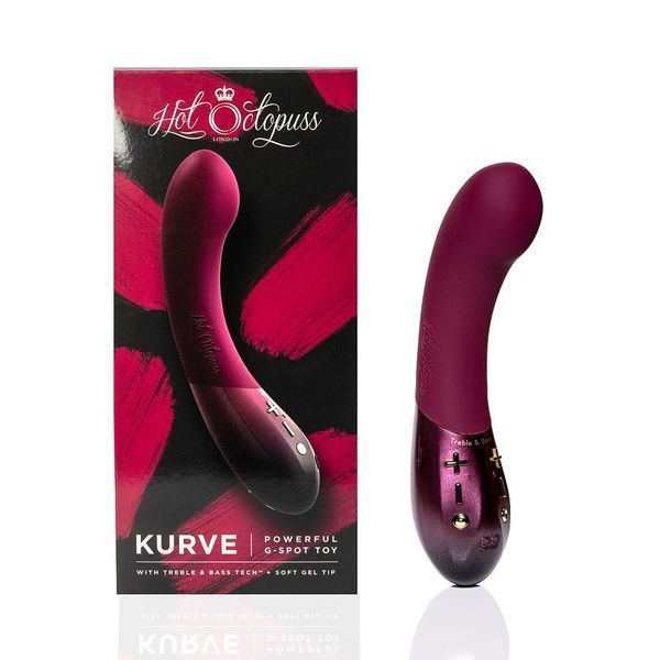 Hot Octopuss KURVE G Spot Vibrator, Treble and Bass Technology, 2 Motors, Soft Tip
