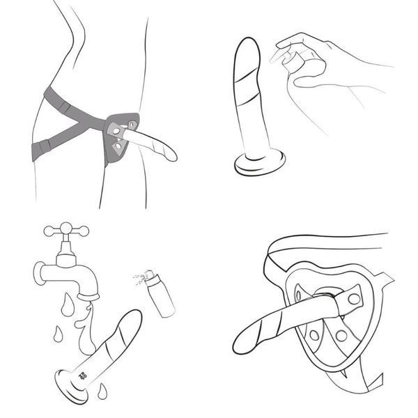 Dildo attachment for ROMP Dizi strap-on, gradient color: from red to