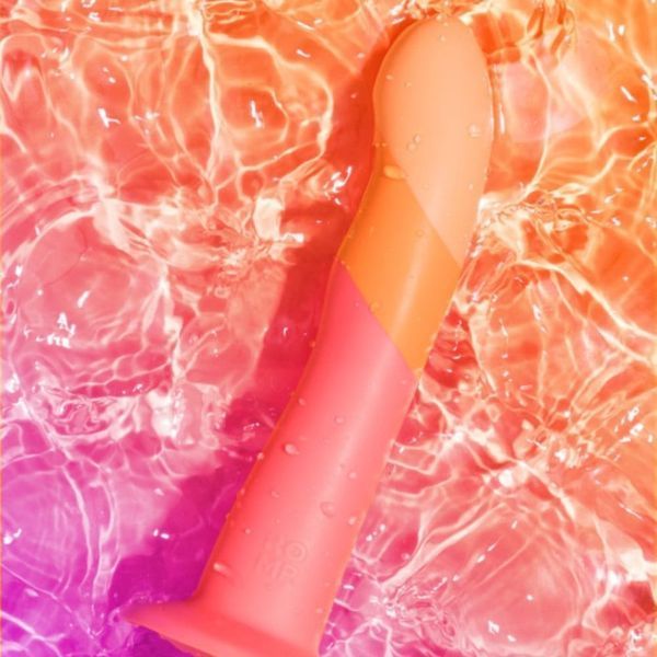 Dildo attachment for ROMP Dizi strap-on, gradient color: from red to