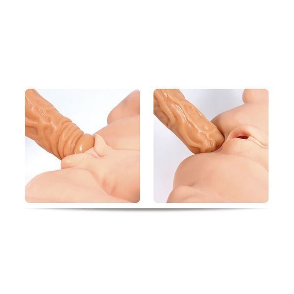 Masturbator doll Kokos Victoria 2WayPlus with massage and vibration function with vibration and massage, two entrances: vagina and ass
