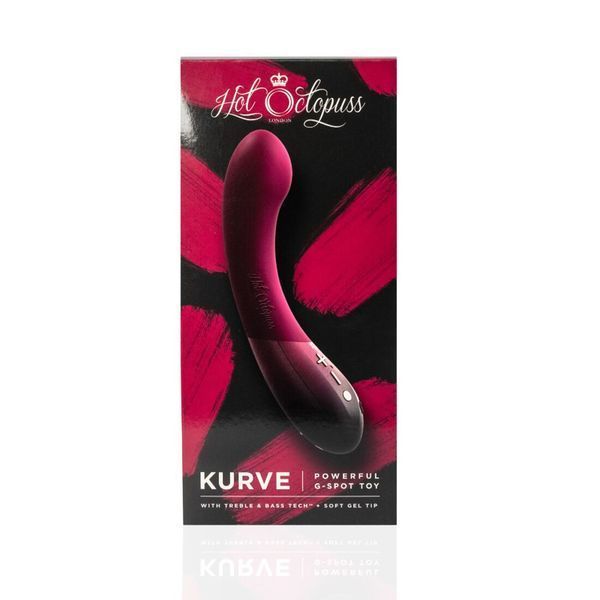 Hot Octopuss KURVE G Spot Vibrator, Treble and Bass Technology, 2 Motors, Soft Tip