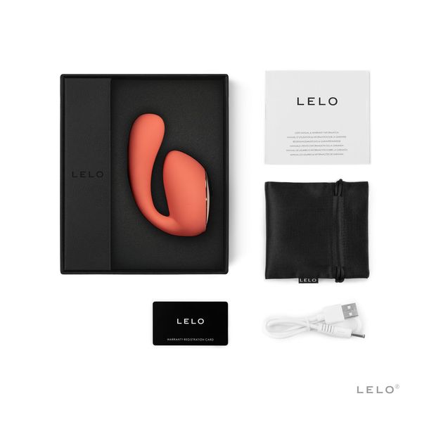 Смарт-вібратор LELO Ida Wave Coral Red, вагінально-кліторальний, технологія WaveMotion, 2 мотори SO8077 SafeYourLove