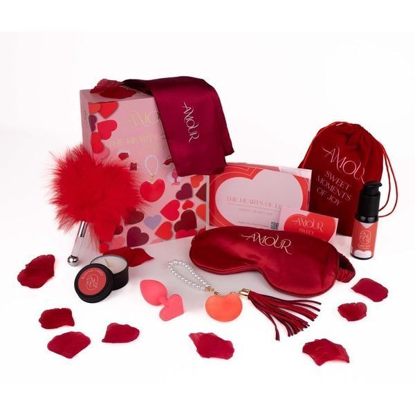 Zestaw gadżet&oacute;w erotycznych Dream Toys Amour The Hearts of Love, czerwony
