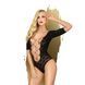 Penthouse Salute Me Body S/L Black, Imitation Lacing Back and Neckline, Geometric Weave, S/M/L