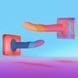 Dildo attachment for ROMP Dizi strap-on, gradient color: from red to