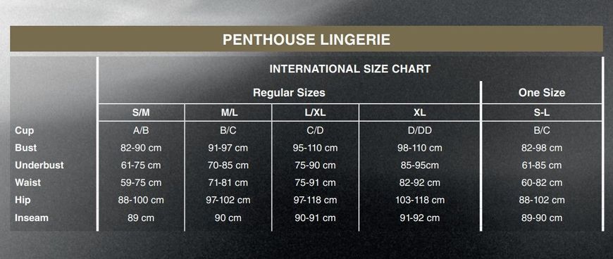 Penthouse Salute Me Body S/L Black, Imitation Lacing Back and Neckline, Geometric Weave, S/M/L