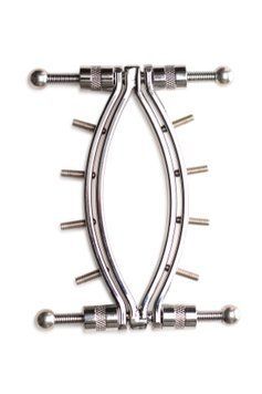 Master Series Spread'Em Poker Vagina Clamp with Adjustable Pressure Screws
