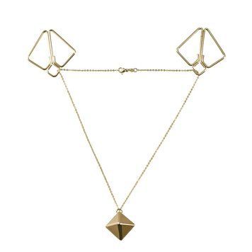 LOCKINK Nipple Clamps with Heavy Pendant - Golden