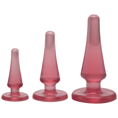 Набір анальних пробок Doc Johnson Crystal Jellies - Pink, макс. діаметр 2см - 3 см - 4 см SO1975 SafeYourLove