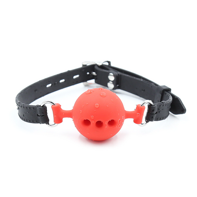 Кляп DS Fetish Mouth silicone gag L black/red 222001096 фото