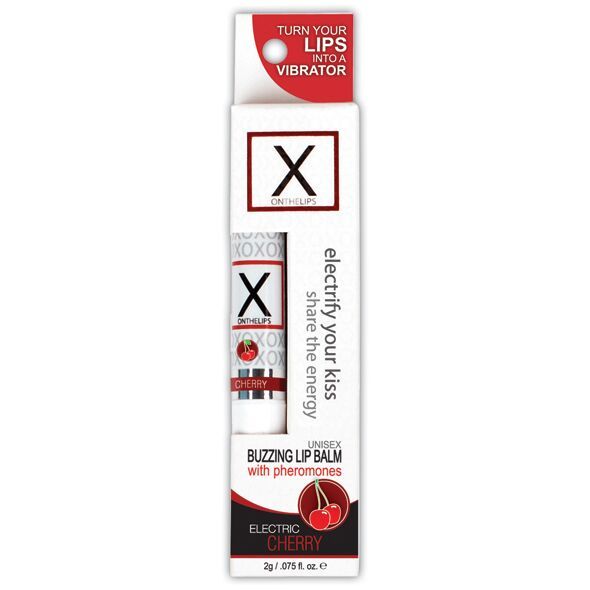 Stymulujący balsam do ust unisex Sensuva - X on the Cherry Lips z feromonami, wiśnia