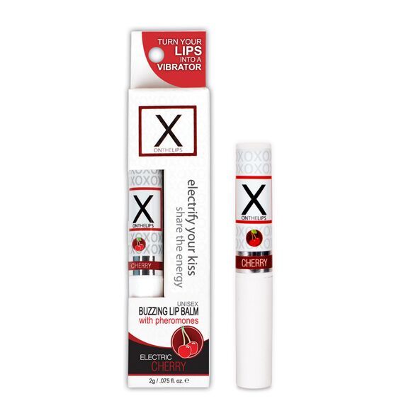 Stymulujący balsam do ust unisex Sensuva - X on the Cherry Lips z feromonami, wiśnia