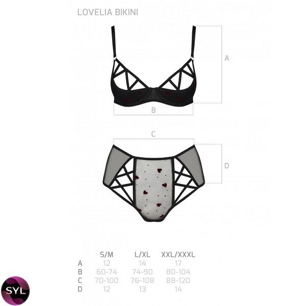 Еротичний комплект з малюнком LOVELIA BIKINI black L/XL - Passion SO4747 SafeYourLove