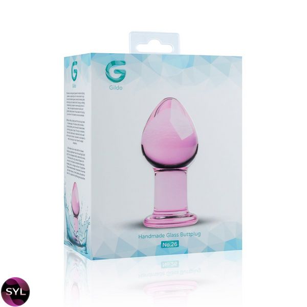 Рожева анальна пробка зі скла Gildo Pink Glass Buttplug SO4421 SafeYourLove