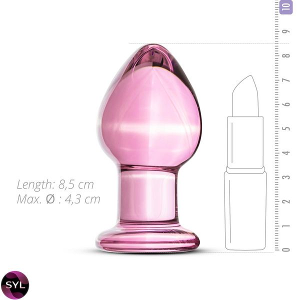 Рожева анальна пробка зі скла Gildo Pink Glass Buttplug SO4421 SafeYourLove