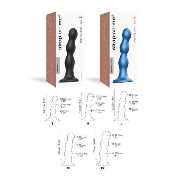 Nasadka do strap-ona Strap-On-Me Dildo Plug Balls Black XXL