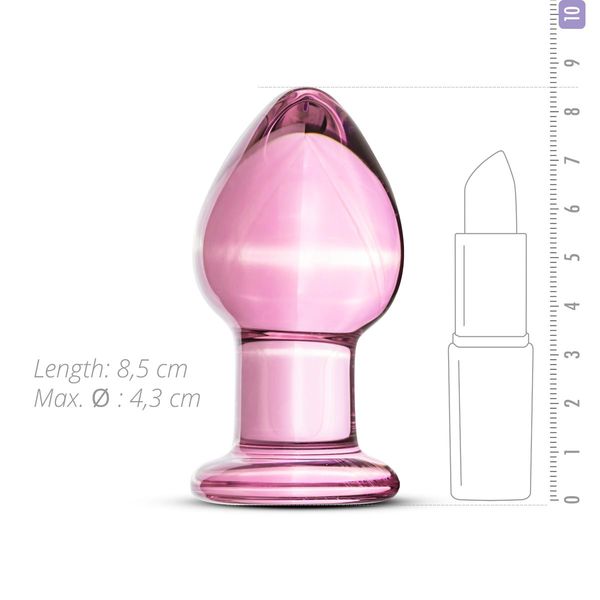 Розовая анальная пробка из стекла Gildo Pink Glass Buttplug No. 27 SO4421 фото