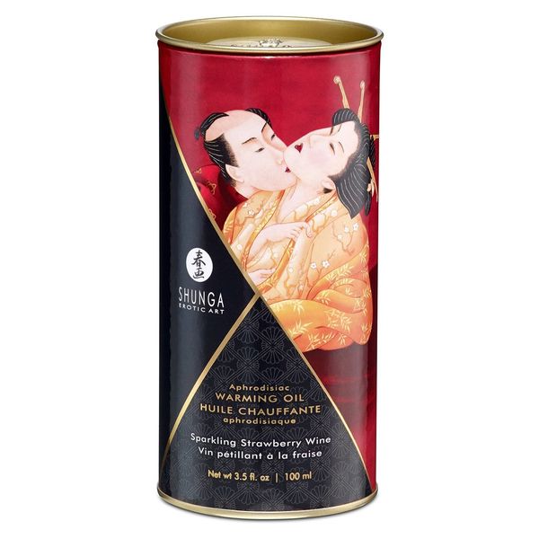 Разогревающее масло Shunga Aphrodisiac Warming Oil - Sparkling Strawberry Wine (100 мл) без сахара SO2497 фото