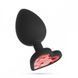 Cuore Crushious anal plug, with replaceable crystals, silicone, black, 8 x 3.4 cm, size M